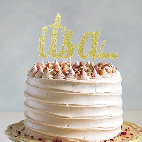 Glitter Gender Reveal Cake Topper - It's A Cake Topper,Gender Reveal Party Decoration,He Or She Cake Topper,Baby Shower Cake Topper,Photo Booth Props. #TOP2