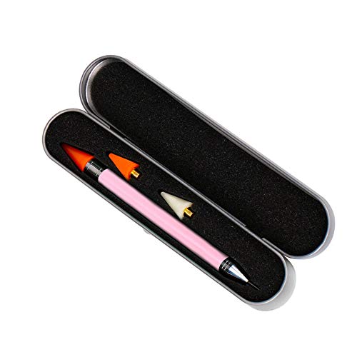 Festnight Nail Rhinestone Picker Dotting Tool with Extra Wax Head Dual-ended DIY Nail Art Tool with Case Acrylic Handle