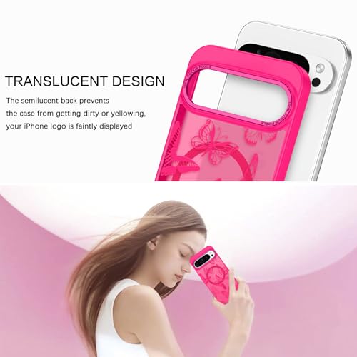 Coque Google Pixel 10 MagSafe BENTOBEN motif papillon rose