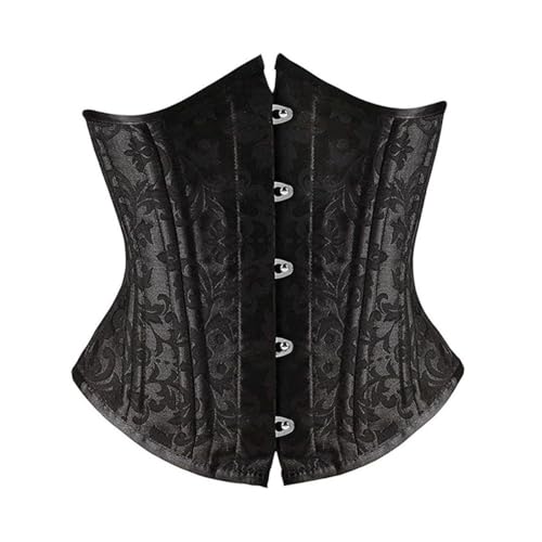 Image of Women Heavy Spiral 26 Steel Boned Underbust Corset Satin Heavy Duty Waist Training Shaper Cincher