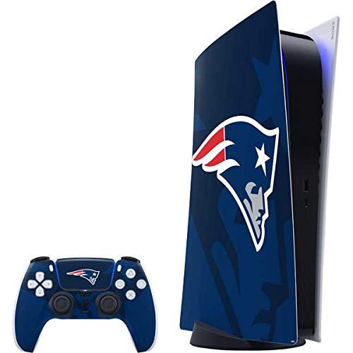 Skinit Decal Gaming Skin Compatible with PS5 Digital Edition Bundle - Officially Licensed NFL New England Patriots Double Vision Design