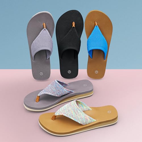 Sandalias mujer cómodas de verano para caminar por la playa azul 6