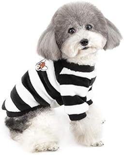 Zunea Small Dog Jumper Winter Sweater Coat Warm Fleece Puppy Clothes Striped Pullover Jacket Super Soft Velvet Cold Weather Chihuahua Cats Apparel for Pet Dogs Girls Boys Pink S