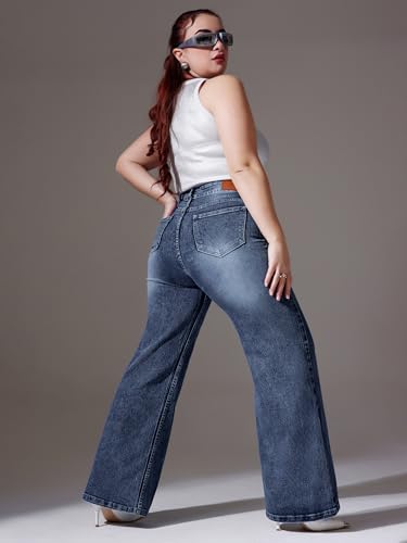 Image of Miss Chase A+ Women's Bootcut High Rise Stretchable Denim Jeans