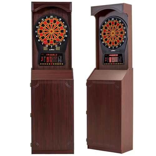 Arachnid Cricket Pro 800 Standing Electronic Dartboard with Cherry Finish, Regulation 15.5” Target Area, 8-Player Score Display and 39 Games