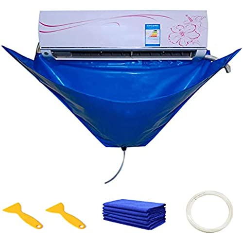 Air Conditioning Cleaning Cover,Air Conditioner Dust Washing Tools Set,Reusable Wall Mounted Air Conditioner Cleaning Water Collector Bag,Mini Split
