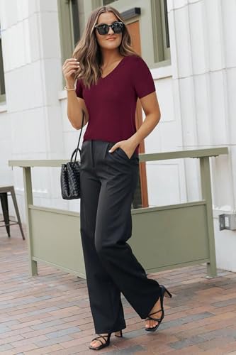 Image of Arach&Cloz Women's Wool Blend Spring Summer Lightweight Business Casual Sweater Tops 2026