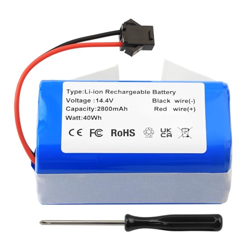 Image of 14.4V Vacuum Battery Replacement for iHome Autovac iHRV12-BLK iHRV10Y-BLK | iHRV11-BLK , iHome AutoVac Juno (2nd Gen Only) iHRV9-BLKS, NOVA S1 (2nd Gen Only) iHRVS1-3BLKS Robot Vacuum Cleaner 2800mAh