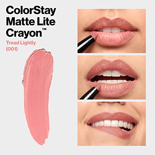 Revlon Colorstay Matte Lite Crayon Lipstick With Built-In Sharpener, Smudgeproof, Water-Resistant Non-Drying Lipcolor #TOP4