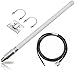 1090MHz 978MHz Dual Band ADS-B Antenna N-Type Female Outdoor 5dBi Fiberglass Antenna + 10ft N-Male to SMA-Male Extension Cable