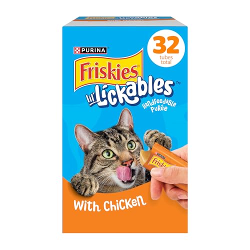Purina Friskies Lil Lickables with Chicken Lickable Cat Treats - 16 oz (Pack of 32)
