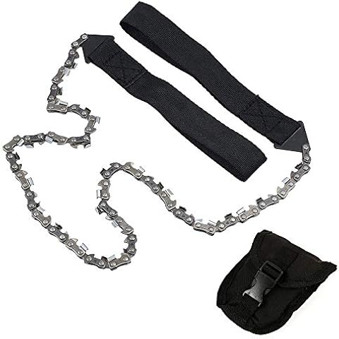 HANZIUP One Link One Blade 3X Faster Pocket Chainsaw, Double-Sided Survival Hand Chain Saw for Trees Cutting Hiking Camping, 24 inch Cover