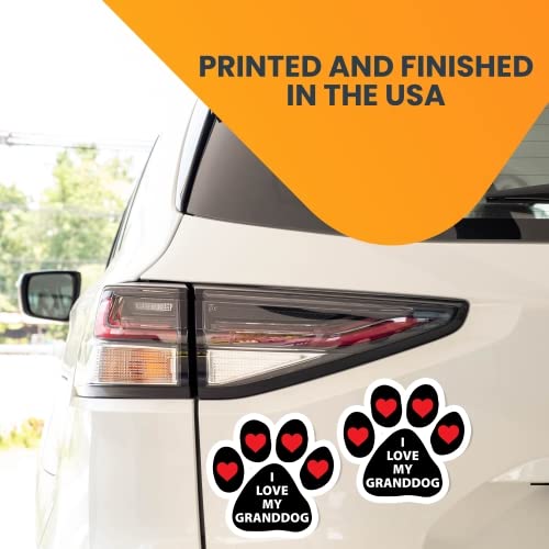 Image of Magnet Me Up I Love My Granddog Magnet Decal, 2 Pack, 5 Inch, Heavy Duty Automotive Magnet for Car Truck SUV