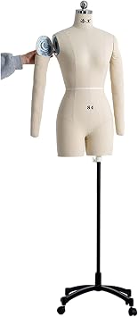 Female Mannequin Body, Sewing Mannequin Torso Female Dress Forms for Sewing, Woman Mannequin Body with Arms & Stand, Tailor Dressmakers Dummy Plus Size Mannequin on Wheels for Sewing Clothes Color