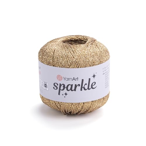YarnArt Sparkle - Metallic Glitter Fine Lightweight Yarn for Crochet & Knitting Amigurumi Cardigans Shawls Bag Making Soft Craft (1309)
