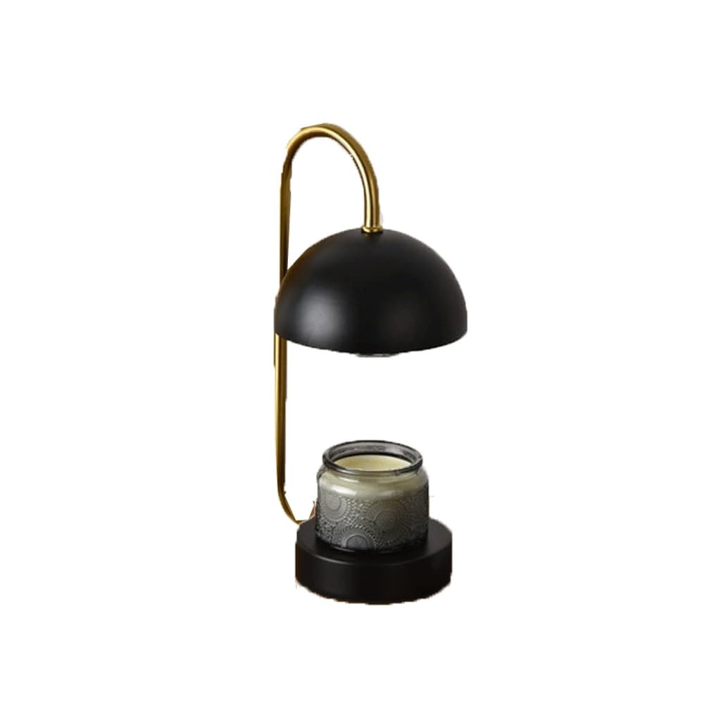 30 cm bezpłomieniowa świeca woskowa lampa dyfuzor olejków eterycznych i wosk topnienia na prezent i naukę lampa biurkowa (czarna)