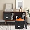 Sturdy Vinyl Record Storage Box - Album Storage Holds up 50+ Single Record, LP Storage Organizer Crate With Lid, Decorative Moving Box For Records, Solutions to Protect Your Precious Collection Black #1