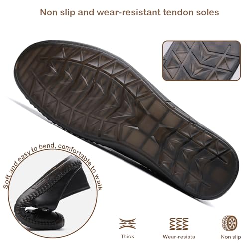 Men's Leather Sandal Comfort Slip On Lightweight Breathable Hollow Non Slip Walking Sandals for Men Sport Outdoor Casual Beach Hiking Camping4