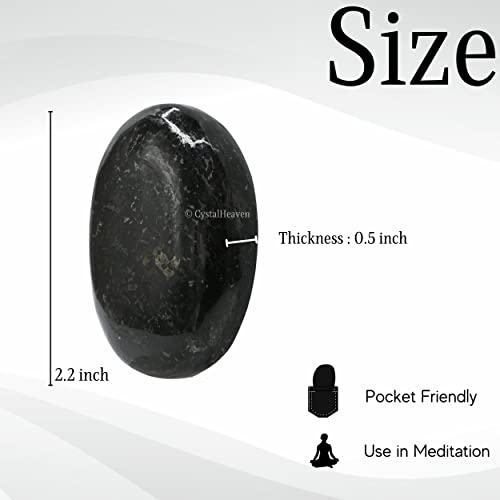 Image of Certified Large Nuummite Crystal Palm Pebbles Stones for Anxiety Stress Relief Massage - AAA Grade Original Healing Gemstone Agate Palm Stone for Yoga Meditation Spiritual Reiki Feng Shui