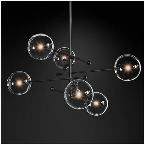 Modern Bronze Glass Pendant Light Glass Bubbles Chandelier Study Living ...