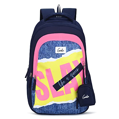 Genie Slay Backpack for Women, 19 inch bags for Girls, Water Resistant and Lightweight. 3 compartment bag with Happy Pouch. 36 litres. (B097QMR923) Amazon Price History, Amazon Price Tracker