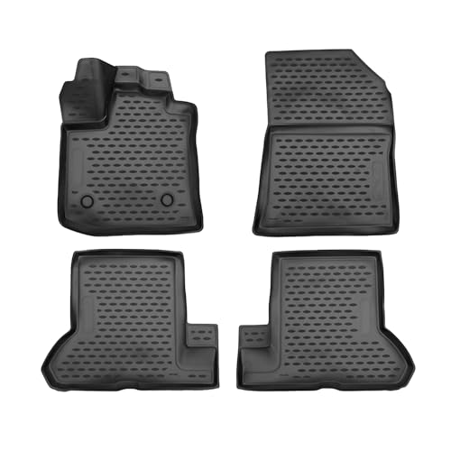 Fußmatten Gummimatten kompatibel mit Dacia Dokker 2012-2021 OMAC Gummi Schwarz