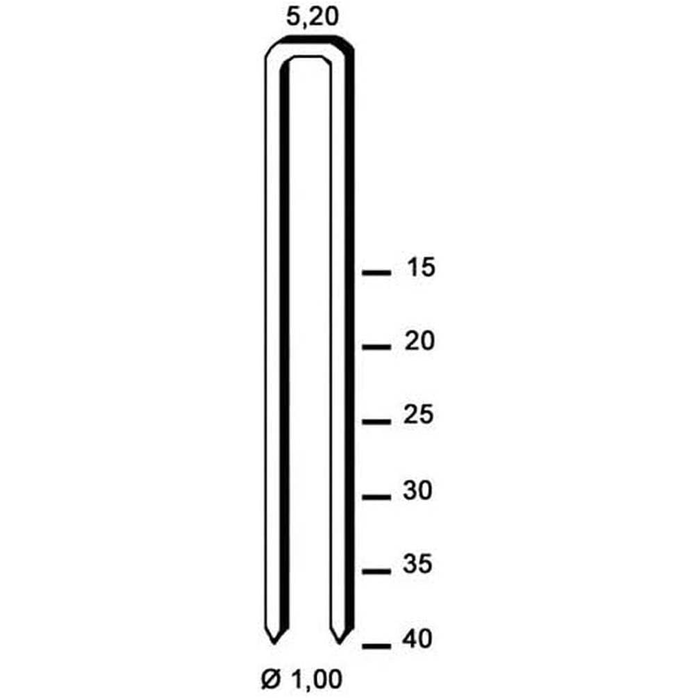 6.000 Grapas Em-25 – Galvanizadas Resinadas – 5,2 x 25 x 1 mm – D-Work