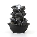 Dyna-Living Tabletop Water Fountain Indoor Waterfalls Fountains with White LED Light Decorative Feng Shui Tabletop Fountain with Quiet Pump and Spinning Ball, Desktop Waterfall Fountain for Home Decor