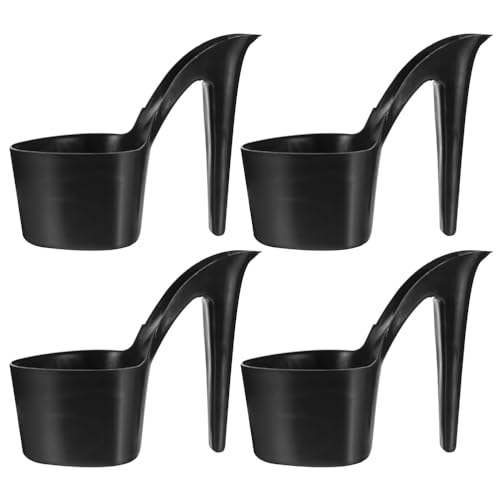 SUPVOX High Heel Flower Pot 4.13X8.46X4.13 Inch Plastic Planter with Stable Triangular Base Decorative Shape for Indoor Succulent and Office Plants