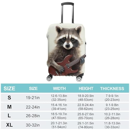 Funny Raccoon Luggage Cover, Washable Elastic Suitcase Cover Protector Fit 18-32 Inch Luggage2