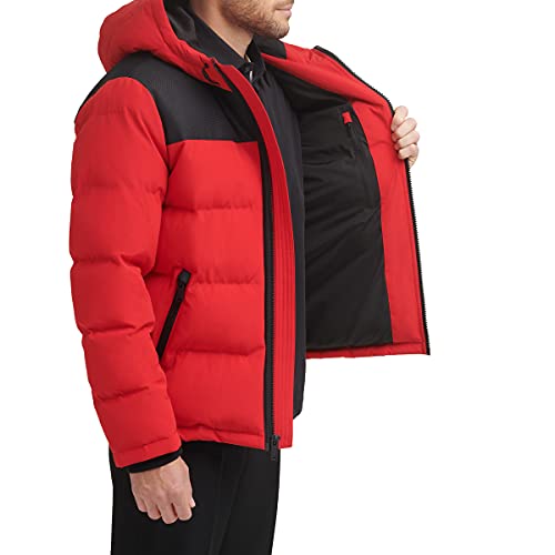 Image of DKNY Men's Mixed Media Quilted Puffer Jacket