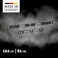 STABILA 196-2 Dark Shadow, 2-teiliges Wasserwaagen-Set: 122 cm | 61 cm, edle Anthrazit-Mattbeschichtung, extrasteifes Alu-Profil, stoßdämpfende Endkappen, integrierte Rutsch-Stopper, Made in Germany – Ansicht 2