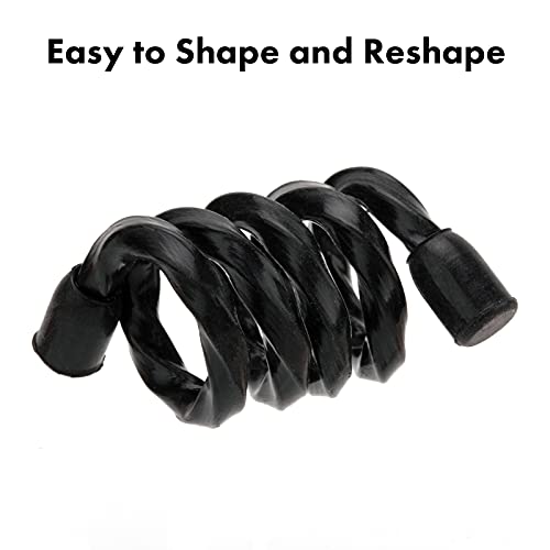 Gesipor 6 PCS 24-Inch Silicone Cable Ties Dia 5mm Reusable Steel-Core Rubber Twist Ties Bendable Cable Ties for Bundling and Holding, All Purpose Cord Tie for Indoor and Outdoor (Black)