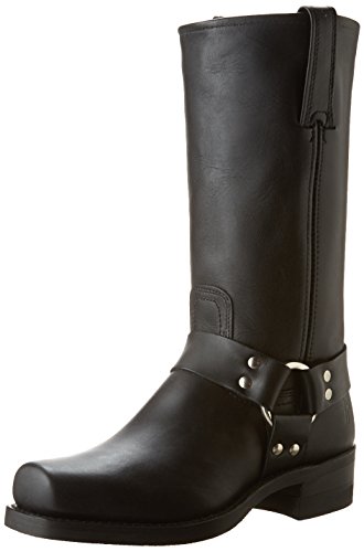 Image of Frye Harness 12R Boots for Men with Oiled-Leather Upper, Siped Outsole with Stacked Leather Heel, and Nickel & Brass Hardware - 12 inch Shaft Height