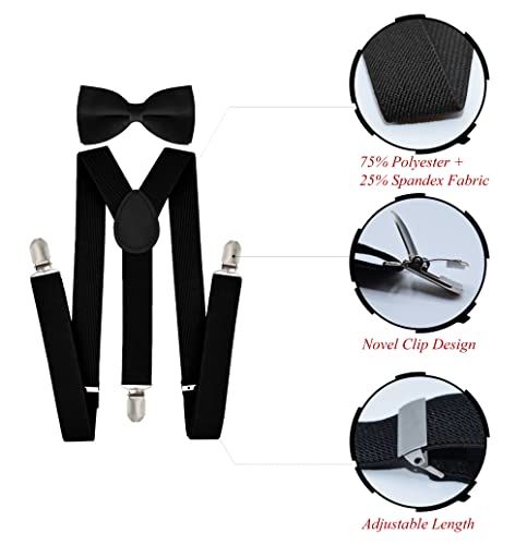 trilece Child Kids Boys Girls Suspenders Bow Tie Set Adjustable Y Back Toddler Baby Infant Suspender Bowtie2