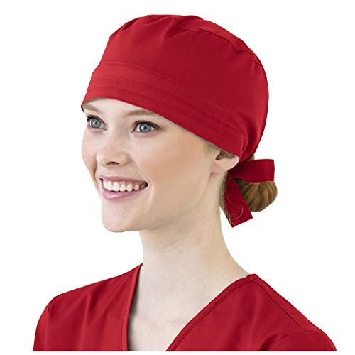 ddfb Ajustable Gorro Sombreros para Hombre Mujer Sombrero de Trabajo de algodón Unisex Mantener el Cabello Limpio Gorro de Trabajo Suave y Transpirable (Rojo)
