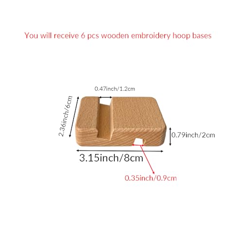Image of 6 Pcs Wooden Embroidery Hoop Base Cross Stitch Holder for Display Stand | Embroidery Hoop Accessories Decor