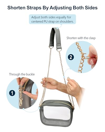 Image of PACKISM Clear Bag for Stadium Events - Clear Purses for Women Transparent Crossbody Messenger Bag for Concerts Game Day