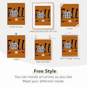 PLKMN Fall Wall Decor Set of 4, Fall Wall Art Prints 8x10, Thanksgiving Buffalo Check Pumpkin Truck Orange Decor, Fall Pictures Wall Decor for Home Gallery Bedroom (Unframed) PLKMN Fall Wall Decor Set of 4 Fall Wall Art Prints 8×10 Thanksgiving Buffalo Check Pumpkin Truck Orange Decor Fall Pictures Wall Decor for Home Gallery Bedroom Unframed