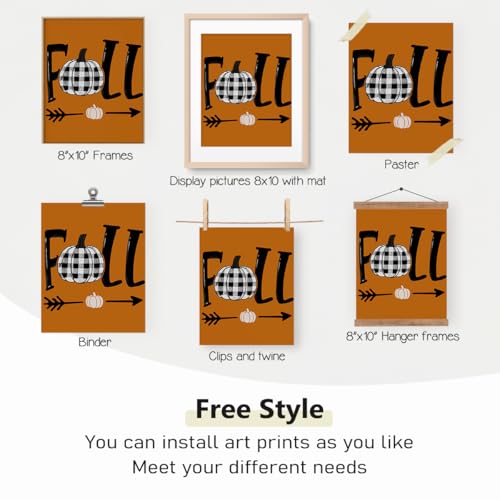 PLKMN-Fall-Wall-Decor-Set-of-4-Fall-Wall-Art-Prints-8×10-Thanksgiving-Buffalo-Check-Pumpkin-Truck-Orange-Decor-Fall-Pictures-Wall-Decor-for-Home-Gallery-Bedroom-Unframed PLKMN Fall Wall Decor Set of 4 Fall Wall Art Prints 8×10 Thanksgiving Buffalo Check Pumpkin Truck Orange Decor Fall Pictures Wall Decor for Home Gallery Bedroom Unframed