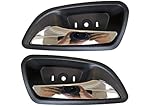 PT Auto Warehouse GM-2006MA-DP - Interior Inside Door Handle, Black (Ebony) Housing Chrome Lever - Left/Right Pair, Replaces 95175659, 95175660, 95213026, 95213025