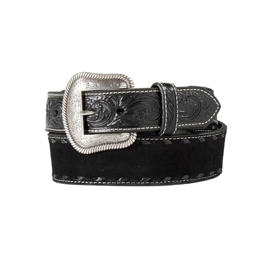 Nocona Western Belt Mens Roughout Body Embossed 32 Black N210000301