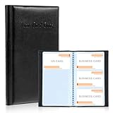 Tyqour Visitenkarten Aufbewahrung Visitenkartenmappe für 120 Karten,PU-Leder Visitenkartenmappe...