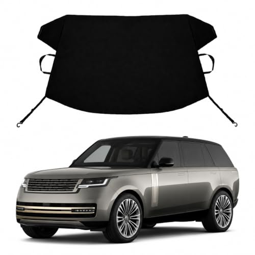 Image of Autobiography Custom Windshield Cover for Ice and Snow L-and R-Over Autobiography Heavy Duty 600D Oxford Fabric Windshield Protector Fit Waterproof Frost Snow Cover Winter Car Accessories