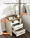 Pipishell Night Stand Set 2 with Charging Station, Farmhouse Bedside Table with 2 Drawers and Open Storage, Rustic End Table with AC Outlets & Type-C Ports for Bedroom, White & Brown, 2 Pack
