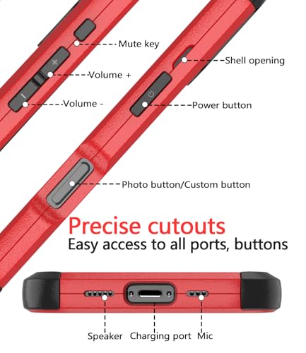 Image of Diverbox for iPhone 16 Case [Shockproof] [Dropproof] [Tempered Glass Screen Protector + Camera Protectors] Heavy Duty Protection Phone Case Cover for Apple iPhone 16 (Red)