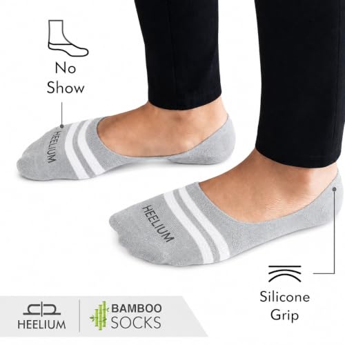 Image of HEELIUM Bamboo No Show Socks for Men | Odour Free & Breathable | 3X Softer Than Cotton Socks | Low Cut Socks | Size (UK 6-10)