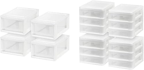 IRIS Paquete de cajones de almacenamiento de plástico de EE. UU. (paquete de 4)