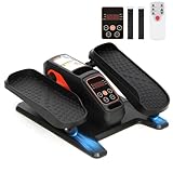 Under Desk Elliptical Machine, Quiet Electric Pedal Exerciser with 12 Adjustable Speeds, Remote Control, LCD Monitor, Foot Straps, Upgraded Lightweight Portable Seated Cross Trainer for Senior Adults