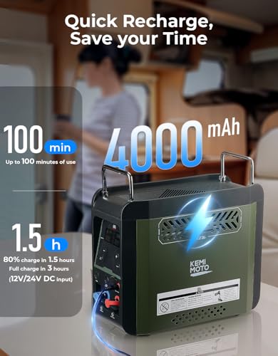 KEMIMOTO Portable Water Heater Constant Temperature, Propane Water Heater with Pump, Max 100 Mins 3s Instant Hot 20,000 BTU, 4000mAh Rechargeable Battery, Suits for Outdoor Camping Hunting Cleaning
